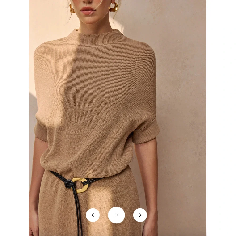 Copied - NWT Commense Belted Ribbed Knit Midi Dress Sz M - Picture 4 of 5